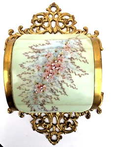 Antique c. 1900 C.F. Monroe Co. Wavecrest Gilt & Glass Brush Holder - Picture 1 of 19