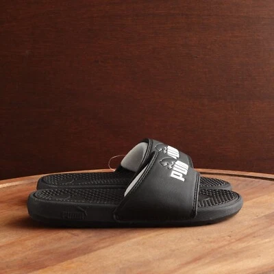 Puma Slides Unisex Kids SZ 13C BLK Cool Cat Leap Slip On Summer Beach Shoes NWT - Image 1 of 4