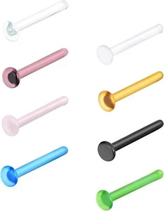 8pcs 20G Glass Nose Studs Pin Bone Colorful Septum Set Nose Piercing Jewelry for - Picture 1 of 7