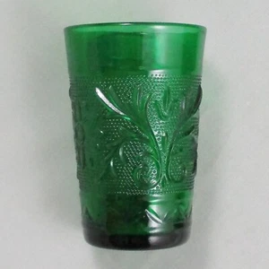 ANCHOR HOCKING SANDWICH FOREST GREEN GLASS 3 1/2" JUICE GLASS 3OZ - Picture 1 of 4