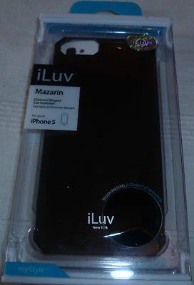 Apple iPhone 5/S iLuv Mazarin Diamond Cut Hardshell Case -  Glossy Black - Image 1 of 4