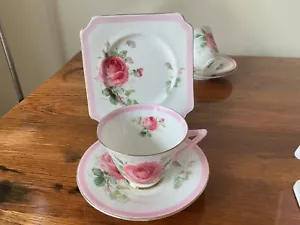 Goorgeous Vintage 50’s Royal Doulton trio, cup, saucer, plate, June pink roses - Picture 1 of 5