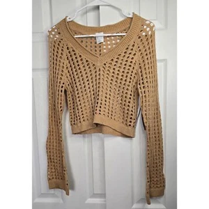 Maglione donna Wild Fable all'uncinetto manica lunga scollo a V - Taglia XS - Foto 1 di 4