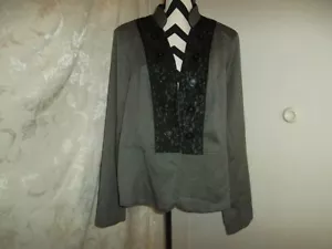 Blazer Maurices taglia 2 nero/bianco manica lunga aperto davanti pizzo con bottoni - Foto 1 di 6