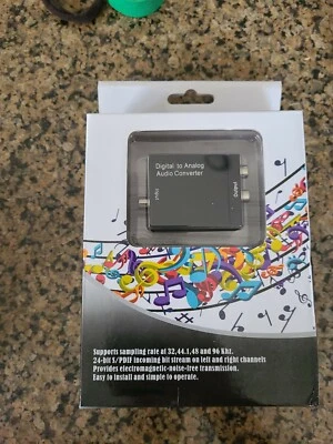 Optical Coaxial Toslink Digital to Analog Audio Converter Adapter RCA L/R 3.5mm - Image 1 of 3