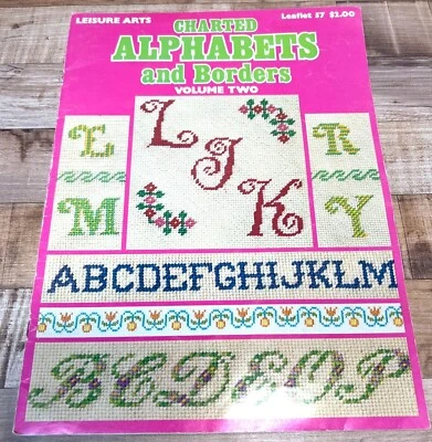 Leisure Arts Charted Alphabets & Borders Volume Two Cross-Stitch Pattern Book - Image 1 of 3