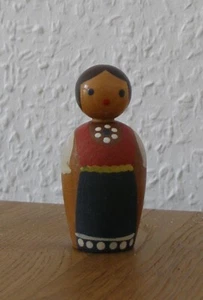 Matroschka! Babuschka! Einzel-Holzpuppe! Haushaltshelferin für Puppenhaus. 6,5cm - Bild 1 von 2