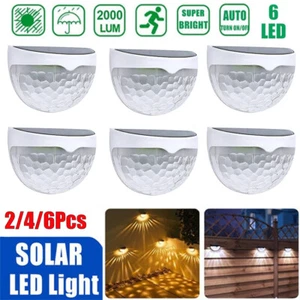 Outdoor Solar 6 LED Deck Lights Path Garden Patio Pathway Stairs Step Fence Lamp - Picture 1 of 24