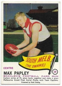 1966 Scanlens (39) Max PAPLEY South Melbourne :/: - Picture 1 of 2