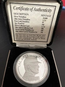 Cal Ripken Jr, Baltimore Orioles Limited Edition .999 Fine Silver Coin W/COA - Picture 1 of 2