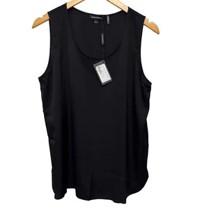 Repeat Cashmeres 100% Silk Black Sleeveless Tank Top Blouse Size Medium M - Picture 1 of 5