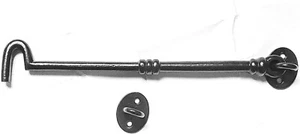 Gancho y ojo de cabina negro 250 mm 10" pulgadas valla anudada puerta de jardín - Imagen 1 de 3