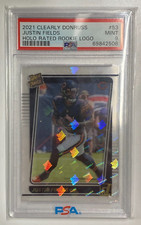 2021 Panini Clearly Donruss JUSTIN FIELDS Holo Rated Rookie Logo 53 SP RC PSA 9