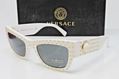 Gafas de sol Versace para mujer doradas blancas Medusa 52 mm lentes grises VE4358-40187 ¡NUEVAS! Foto 1 de 4