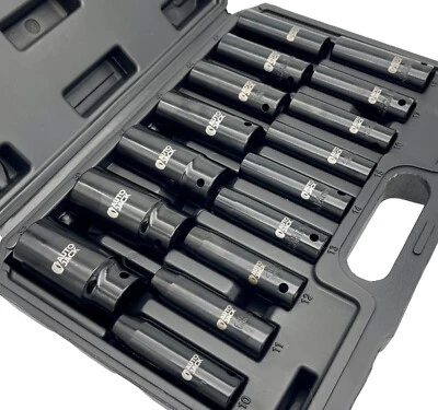 16pc Deep Impact Socket Set – 1/2" Drive | Cr-V Steel | 10–32mm | Carry Case - Image 1 of 4