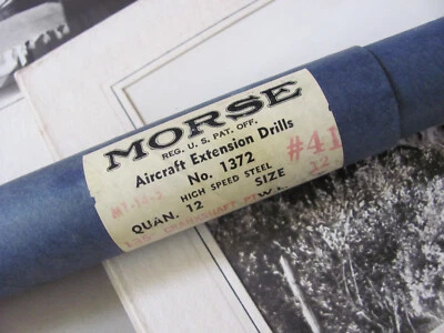 MORSE Aircraft Extension Drills #1372 #41 Size 12 Steel Drill Bits Set of 12 NOS - Imagem 1 de 4
