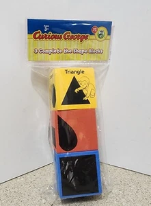 Curious George 3 Complete The Shape Blocks Set Foam See It On PBS - Picture 1 of 2