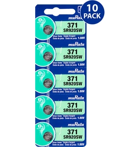 Murata 371 (SR920SW) Silver Oxide Watch Battery (10 Count)-Replaces Sony 371 - Picture 1 of 8