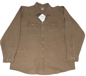 Vintage L.L. Bean %100 Baumwolle Hemd mit Knöpfen, XXL Tall, hellbraun Neu mit Etikett - Bild 1 von 5