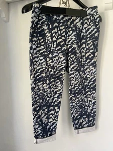 Mint Velvet 3/4 Trousers Women Size 10 Blue Grey Cotton Elastane Pocket - Picture 1 of 6