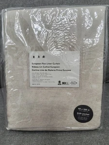 west elm European Flax Linen Curtain.     48" x 108" ~ Natural / Flax - Picture 1 of 5