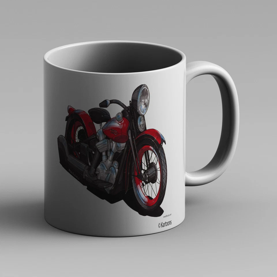 Mug Kartoons Koolart Harley Davidson Knucklehead 1936 rouge 1118 - Photo 1/1