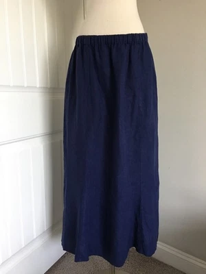 FALDA LARGA DE LINO 100% LINO CINTURA ELÁSTICA TALLA L HECHA EN LITUANIA Foto 1 de 4