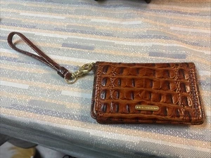 Portafoglio Brahmin Ady Pecan Melbourne Croc goffrato vera pelle portafoglio sottile - Foto 1 di 10