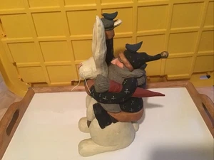 Williraye Studio Hase & Weihnachtsmann, Karotte & Vögel Figur 1998 Weihnachtsdeko - Bild 1 von 7