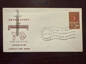 PAKISTAN FDC COVER 1967 YEAR TUBERCULOSIS TB HEALTH US SHIPPING $2 WORLDWIDE 2.5 - Picture 1 of 1
