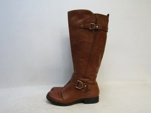 Naturalizer Womens Size 7 Wide Calf Brown Leather Buckle 15" Knee High Boots - Picture 1 of 12