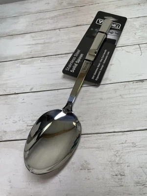 Viking Stainless Steel Solid Spoon ~ 13" Long ~ Kitchen Tool Utensil ~ NEW - Image 1 of 3