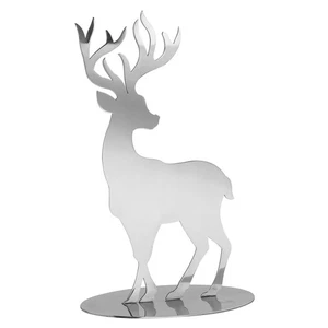 Fink Deko Hirsch 20x12.5cm Edelstahl silber Hirschfigur Dekofigur zum Aufstellen - Bild 1 von 6