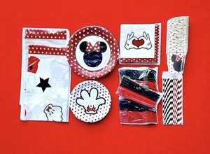 DISNEY MINNIE MOUSE PARTY SET, 24 PLACE SETTINGS (SEE DESCRIPTION FOR DETAILS) - Picture 1 of 2