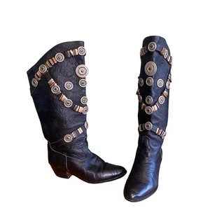 Stivali cowboy western alti in vera pelle Barts Made in Italy RARI vintage anni 80 - Foto 1 di 12