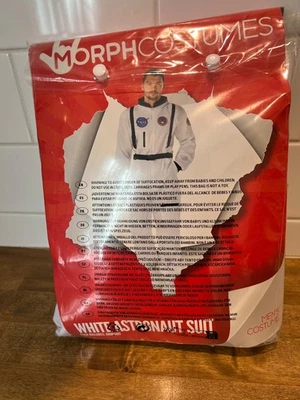 Men`s White Astronaut Costume Adult  XL Halloween - Image 1 of 3