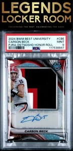 2024 Bowman Best University Patch Auto Carson Beck Honor Roll 25/25 PSA 9 - Picture 1 of 2