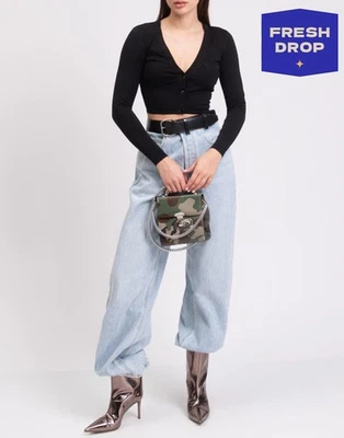 RRP €400 T By ALEXANDER WANG Cardigan Size XS Black Cropped V-Neck - Image 1 of 4