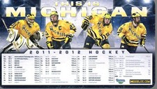 MICHIGAN WOLVERINES MENS ICE HOCKEY 2011-12 MAGNETIC SCHEDULE