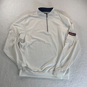 FootJoy Golf Quarter Zip Mens XL White Titelist Patch Long Sleeve Pullover FJ
