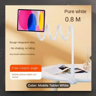 Tablet Holder Goose Neck White With Desk Clamp Adjustable - Image 1 of 4