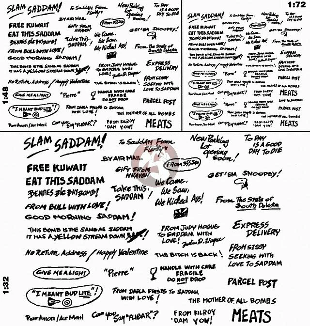 Verlinden 1/72 1/48 1/32 Bomb & Shell Graffiti Operation Desert Storm White 614 - Image 1 of 1