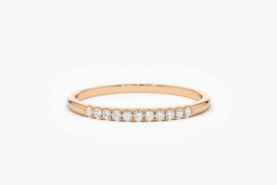 Viola Memory Diamant Goldring 11 Brillanten 0,10 ct VS G-H 14K 585er Rosegold - Bild 1 von 4