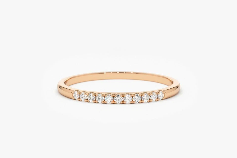 Viola Memory Diamant Goldring 11 Brillanten 0,10 ct VS G-H 14K 585er Rosegold - Bild 1 von 4