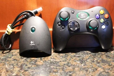 Logitech Wireless Controller with Dongle for Original Microsoft Xbox "TESTED" - Image 1 of 4