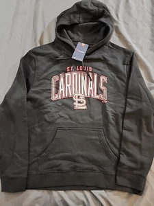 Men's Fanatics Black St. Louis Cardinals Kangaroo Pocket Hoodie Pullover Sz XL - Picture 1 of 7