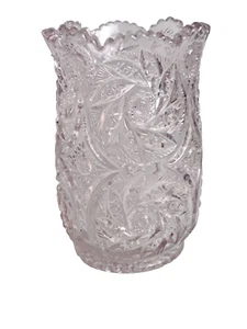 Jarrón antiguo Westmoreland Glass Company Buzz Star patrón transparente apio 6" H x 4" - Imagen 1 de 6