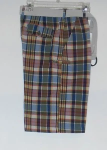 Arizona Boys Flat Front Plaid Shorts & Canvas Belt Multi Plaid 16R NWT - Picture 1 of 2
