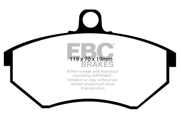 EBC Greenstuff Front Brake Pads for VW Golf Mk2 1.8 G60 (160 BHP) (90 > 91) - Image 1 of 1