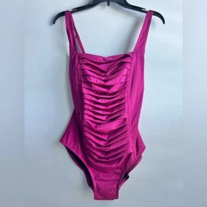 Calvin Klein Pleated One-Piece Swimsuit - Picture 1 of 8